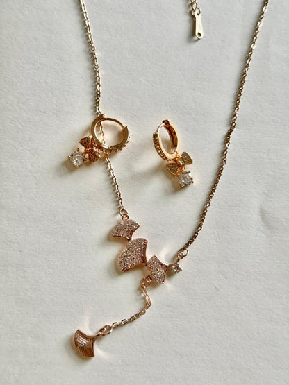 Unique Anti Tarnish AD Studded Pendant With Chain