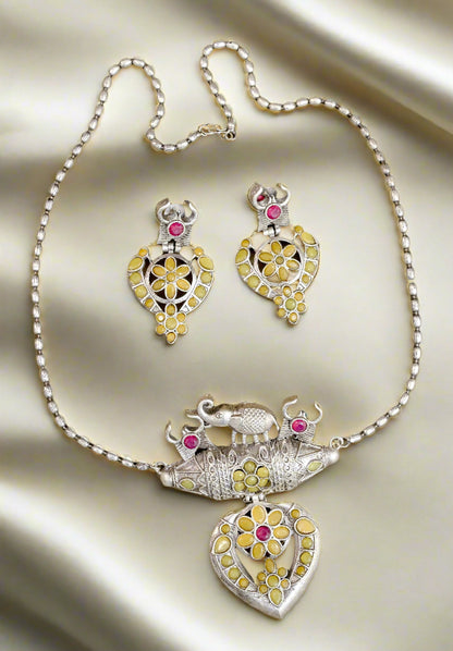 Antique Oxidized Silver Necklace Set