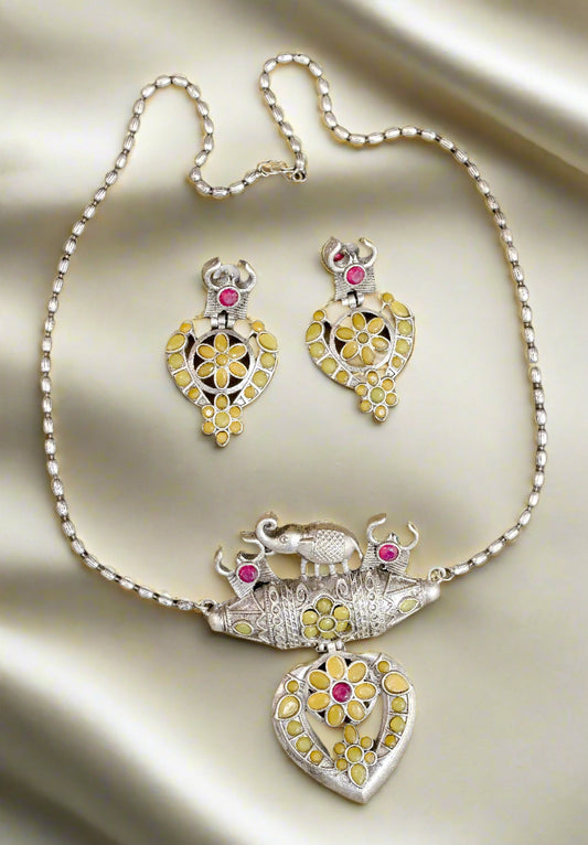 Antique Oxidized Silver Necklace Set