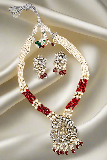 Statement Pearl Laxmi Kundan Necklace Set