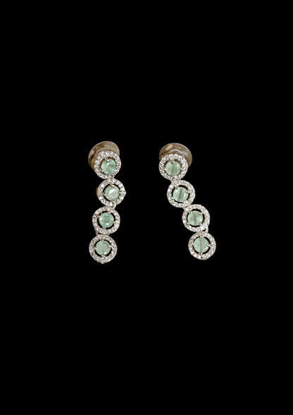 Rhodium Plated CZ Layered Necklace Set