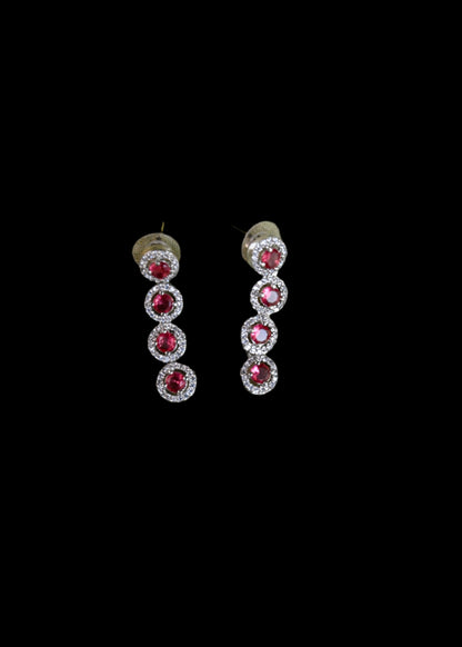 Rhodium Plated CZ Layered Necklace Set