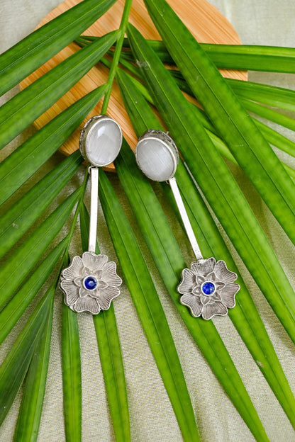 Antique Oxidized Monalisa Stud Danglers