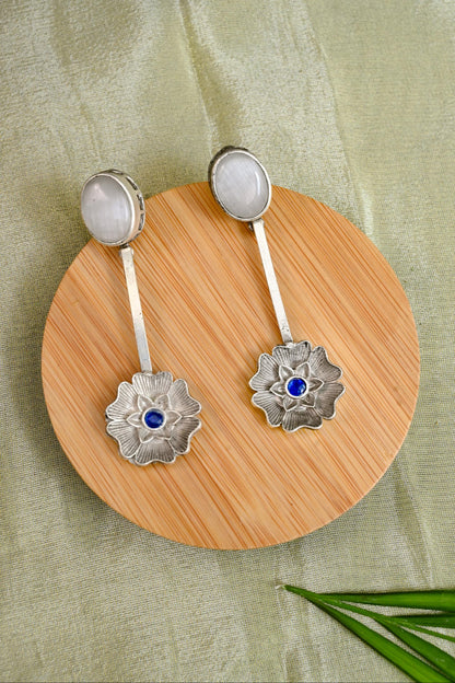 Antique Oxidized Monalisa Stud Danglers