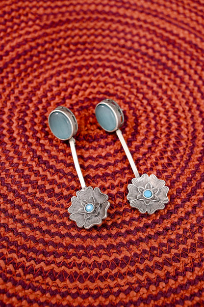 Antique Oxidized Monalisa Stud Danglers