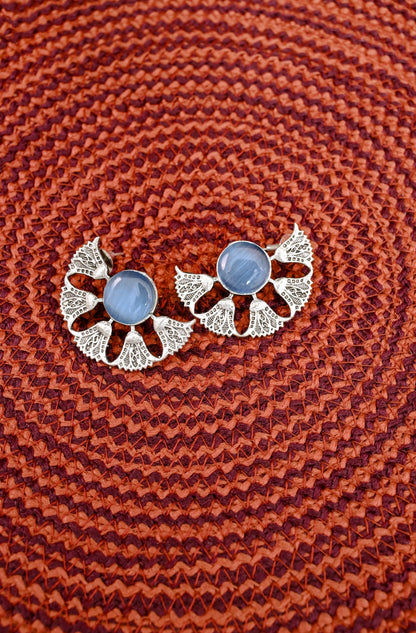 Antique Oxidized Moissanite Stud Earrings