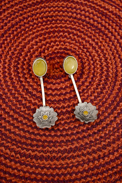 Antique Oxidized Monalisa Stud Danglers