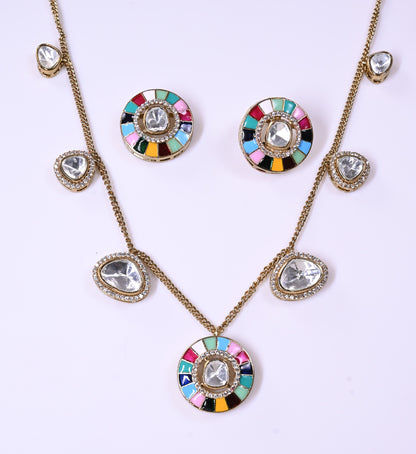 Premium CZ Charm Doublet Necklace Set